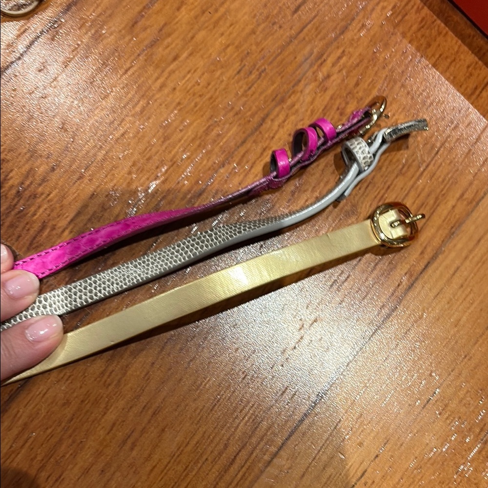 J. Crew Pink, Silver, and Gold Belts - 3 belts sold together!!!!